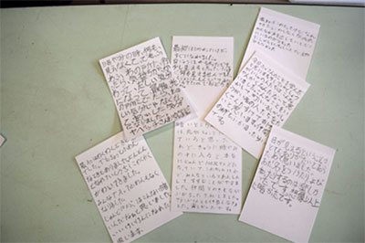 体験で感じたことを書いたカードの写真